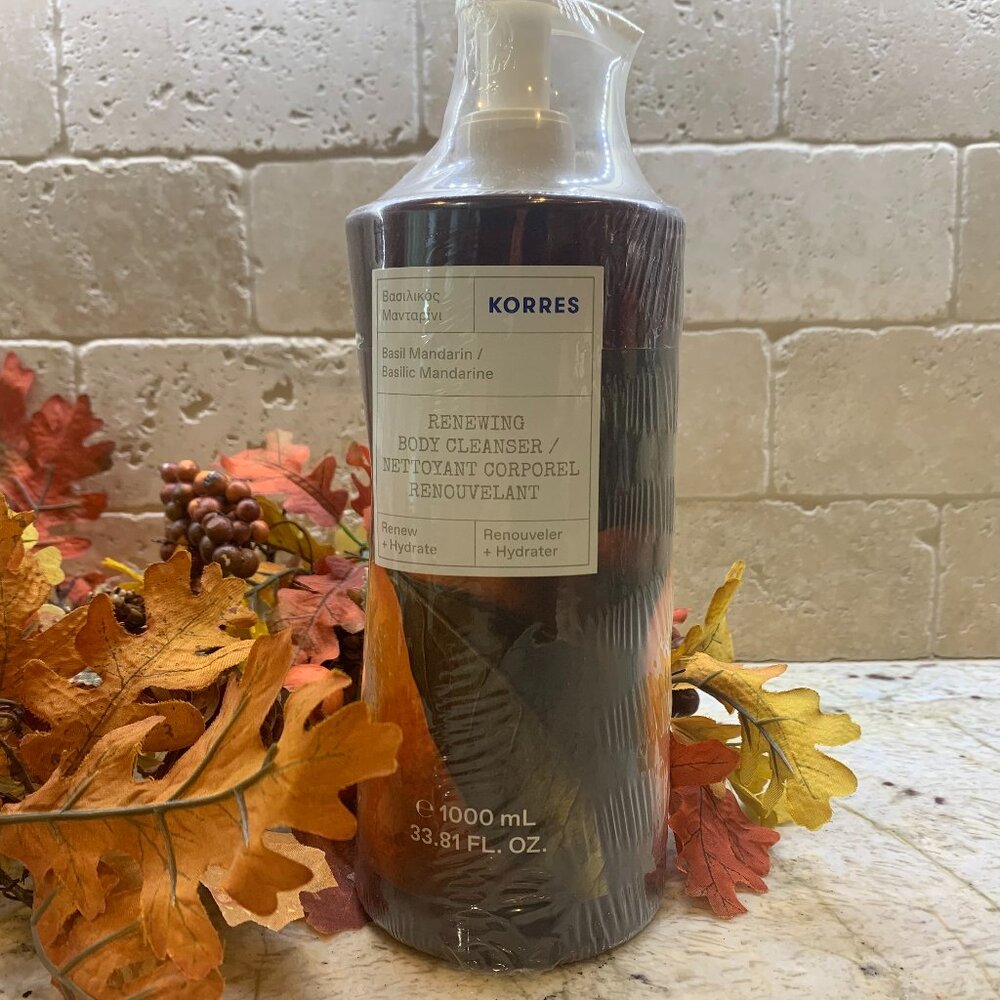 Korres BASIL MANDARIN Renewing Body Cleanser 33oz.